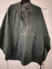 Vintage Gap Anorak Large Green Half Zip Hooded Nylon Windbreaker 90s Y2K