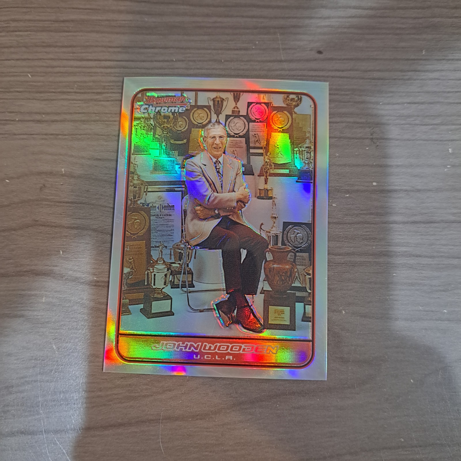 JOHN WOODEN 2006-07 BOWMAN CHROME REFRACTOR #d/249 #111 UCLA RARE SP