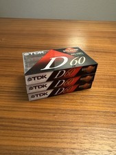 Lot of 3 TDK High Output D 60 New/Sealed BLANK Audio Cassette Tapes IECI/Type I