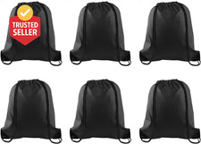 6 Pcs Drawstring Bags Bulk Black Drawstring Backpack String Backpack Cinch Sack