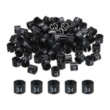 Clothes Hanger Marker Colored Hanger Sizer Garment Tag Number 34, Black 100pcs