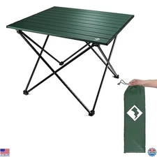 VILLEY Ultralight Aluminum Folding Camping Table - Portable Beach Table w/ Bag