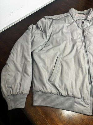 Vintage Members Only Jacket Grey 44 Large Iconic Racer Cafe Racer 80s Coat