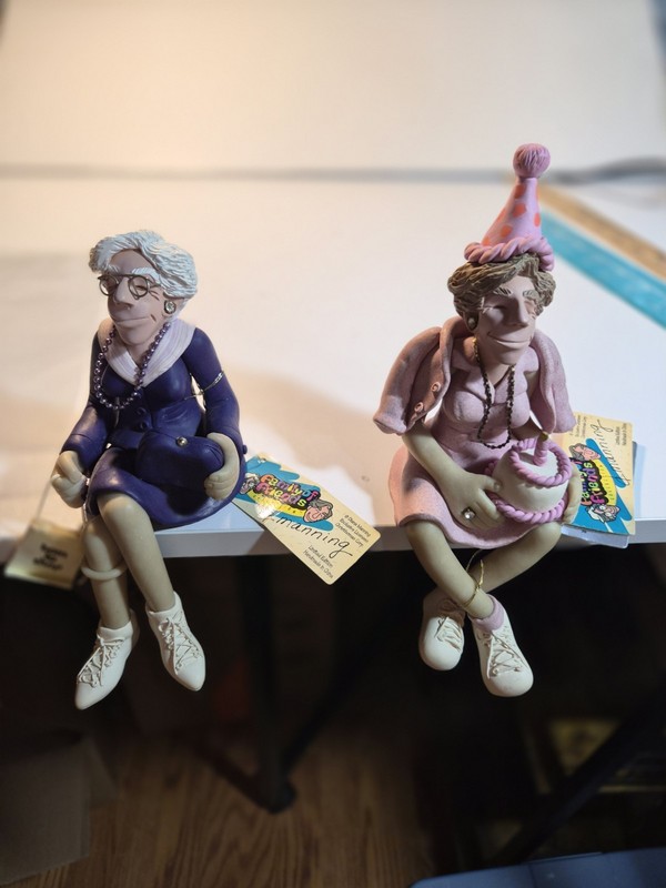 Family Of Friends Collection Shelf Sitting Old Ladies.