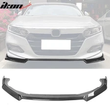 Fits 18-21 Honda Accord IKON V3 Style Carbon Fiber Print Front Bumper Lip PP 3PC
