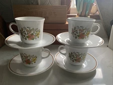 Lot of 4 Sets Corelle Indian Summer Coffee Cup & Saucers