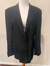 Lauren Ralph Lauren Women s Black Blazer 16 Wool Blend Lined 2-Button Notch
