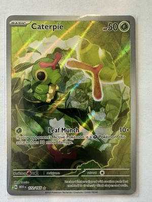 Pokémon TCG Caterpie Scarlet & Violet Holo Illustration Card 172/165