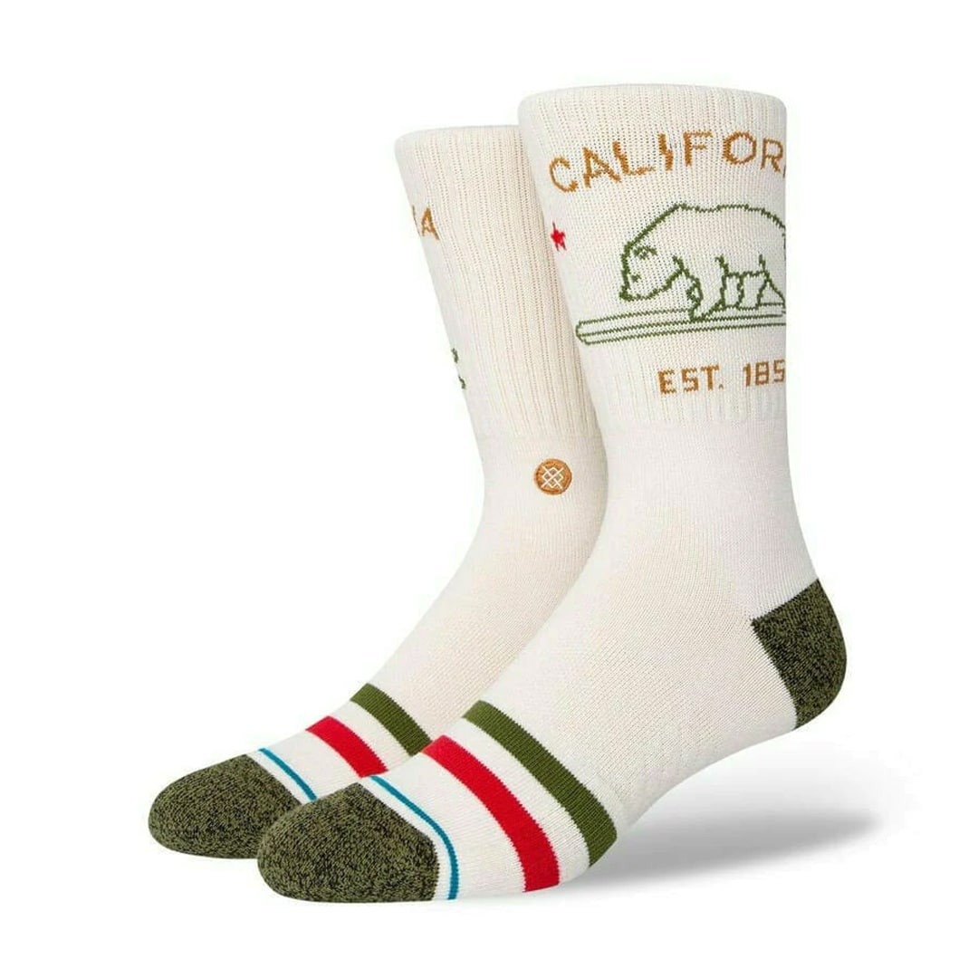 Носки Stance California Republic 2 INFIKNIT Crew Socks (не совсем белые) с принтом