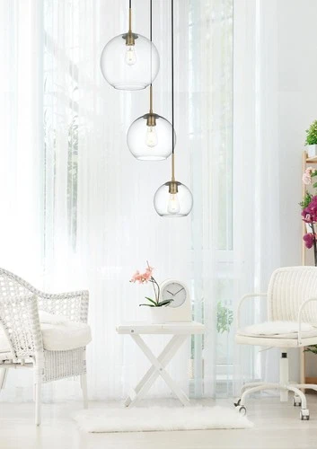 Elegant Lighting LD2218 Baxter 3 Light 21"W Multi Light Pendant - Brass - Picture 2 of 12