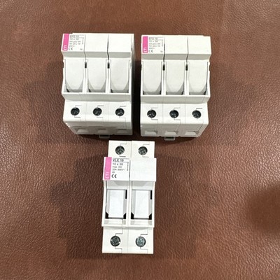 3x ETI Fuse switch disconnector 3P 2P 32A 10x38mm EFD 10 VLC 10  EFD10 Holder