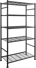 5 Tier Shelf Organizer, Heavy Duty Garage Shelving Unit Black
