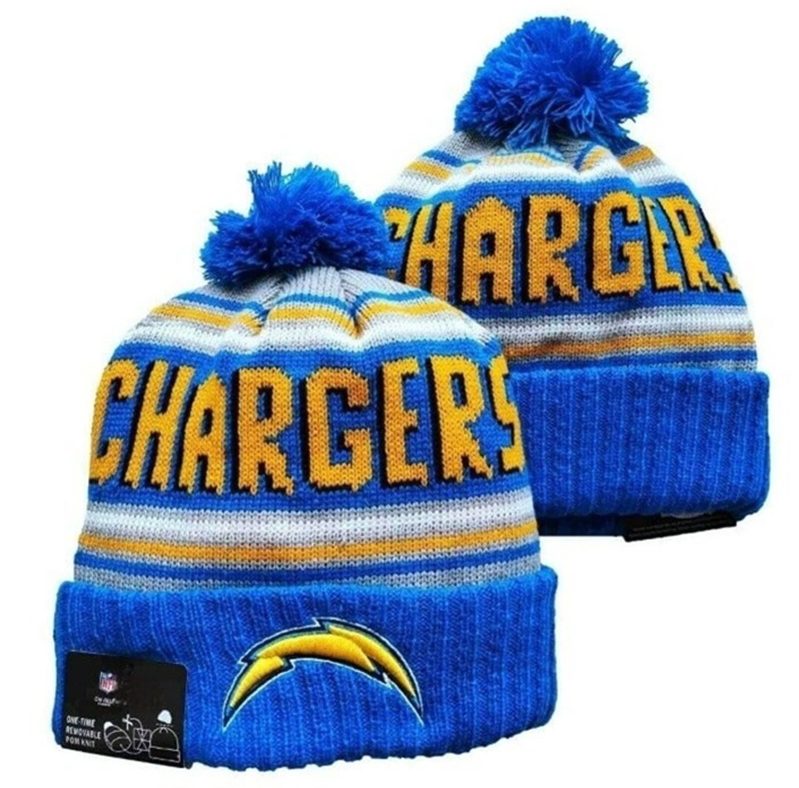 NWT Los Angeles Chargers Sport Knit Pom Beanie Fleece Lining OSFA Unisex