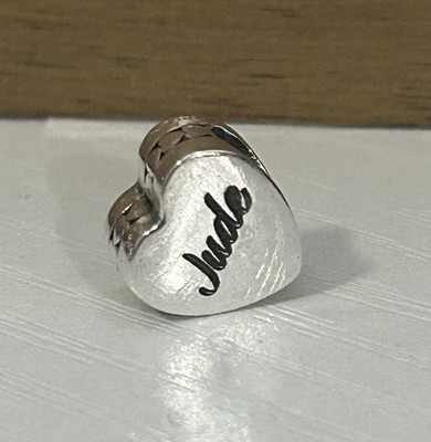 S925 Sterling Silver Jude Heart Bead Charm Love Jude Name Custom charm