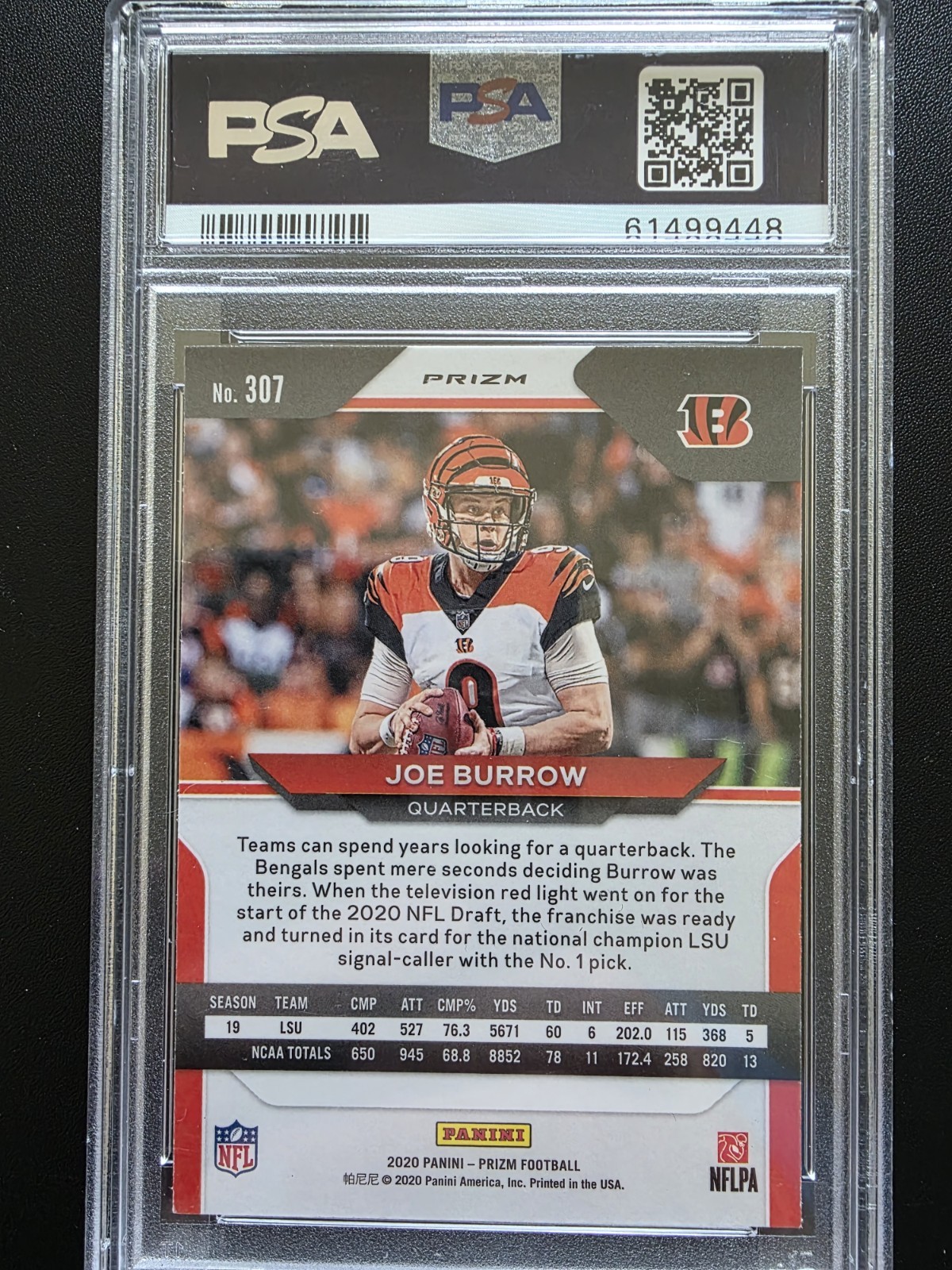 2020 Joe Burrow Prizm Red White Blue Rookie PSA 9 🔥🔥🔥🔥🔥 view 2