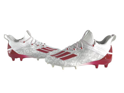  Adidas Adizero Reign Young King Football Cleats Floral RED Men`s Sz 10.5 FU6708