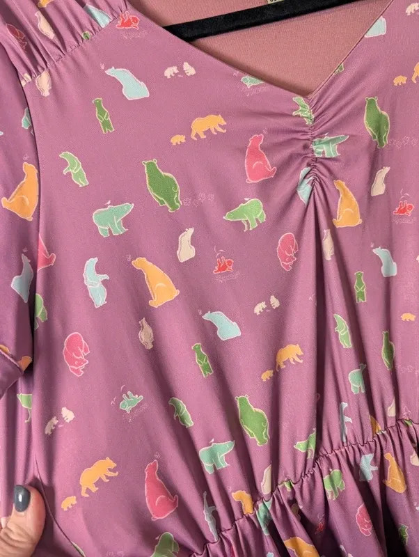Lindy Bop Polar Bear Print Tea Dress UK 14 Retro Rockabilly Novelty Dress image 3