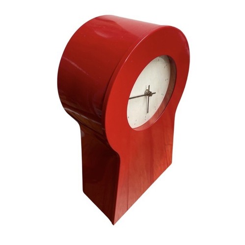 Vintage 1999 Red PS Ikea Key Hole Metal Shelf Table Clock With Storage Working - Picture 2 of 10