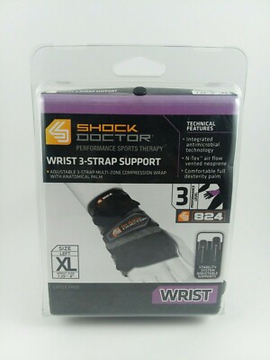 Shock Doctor Wrist 3-Strap Support - Performance Level 3: Left Size XL - 824