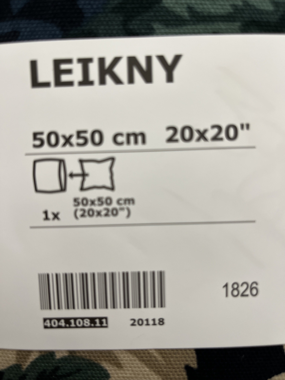 IKEA LEIKNY Floral Pillow Cover 20 x 20" Black Multicolor NEW PKG eBay