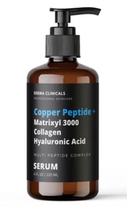 Copper peptide + Matrixyl 3000, Collagen, Hyaluronic acid, AntiAging Serum - 4oz