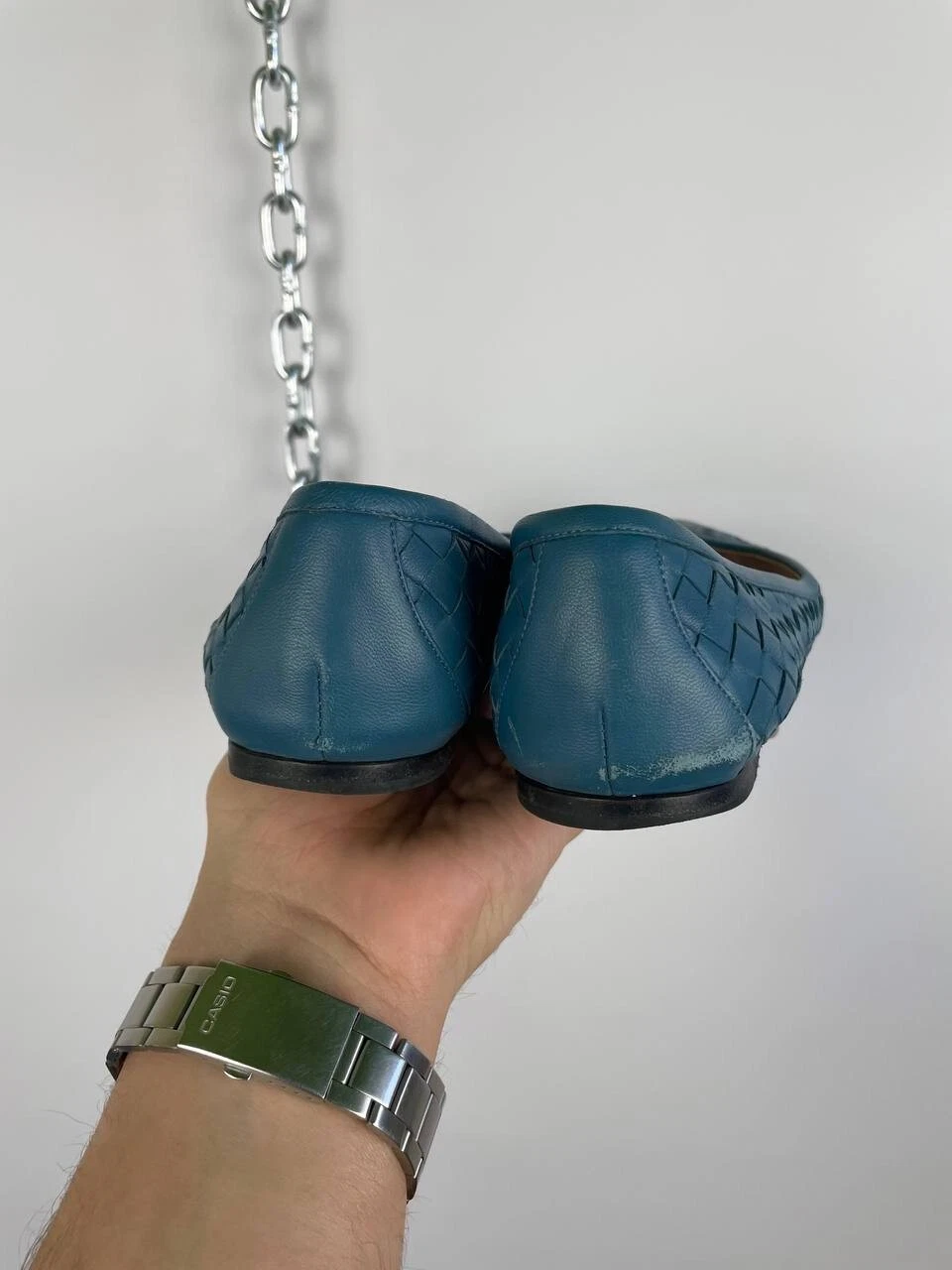 Ballerine Bottega Veneta Intrecciato Intrecciato Pelle Blu Italia