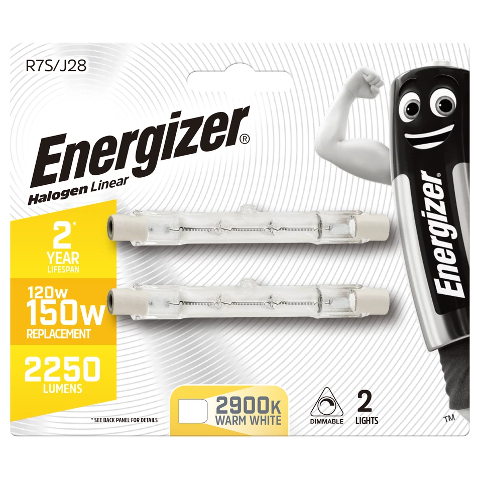 Energizer S5160 Halogen R7S 78mm Eco Linear Dim Bulb 2250lm 120W (Pack 2)