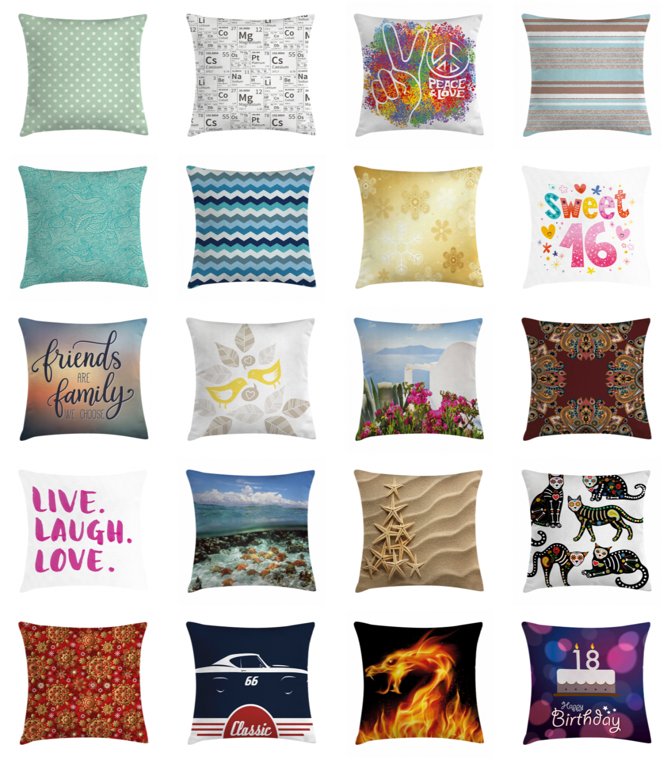 Ambesonne Decorative Cushion Cover in 7 Sizes for Stylish Throw Pillows