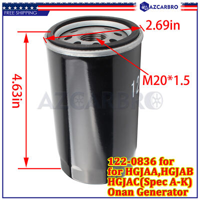 YAQITR 2-Pack Oil Filter 122-0836 Wrench Kit Compatible With Cummins Onan HGJAA HGJAB HGJAC 5500 5000 RV Marquis Generator Replace 01220836 : . In - Foto 5