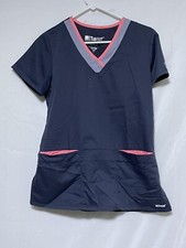 Women  s Grey  s Anatomy Gray Blue Orange Active Scrub Top Shirt Size Small