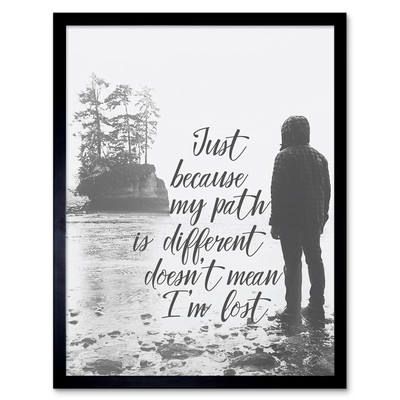 Zitat Weg verschiedene Motivation Kunstdruck gerahmtes Poster Wanddeko 12 x 16 Zoll