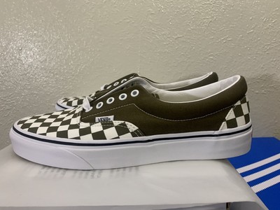 olive green checkered vans