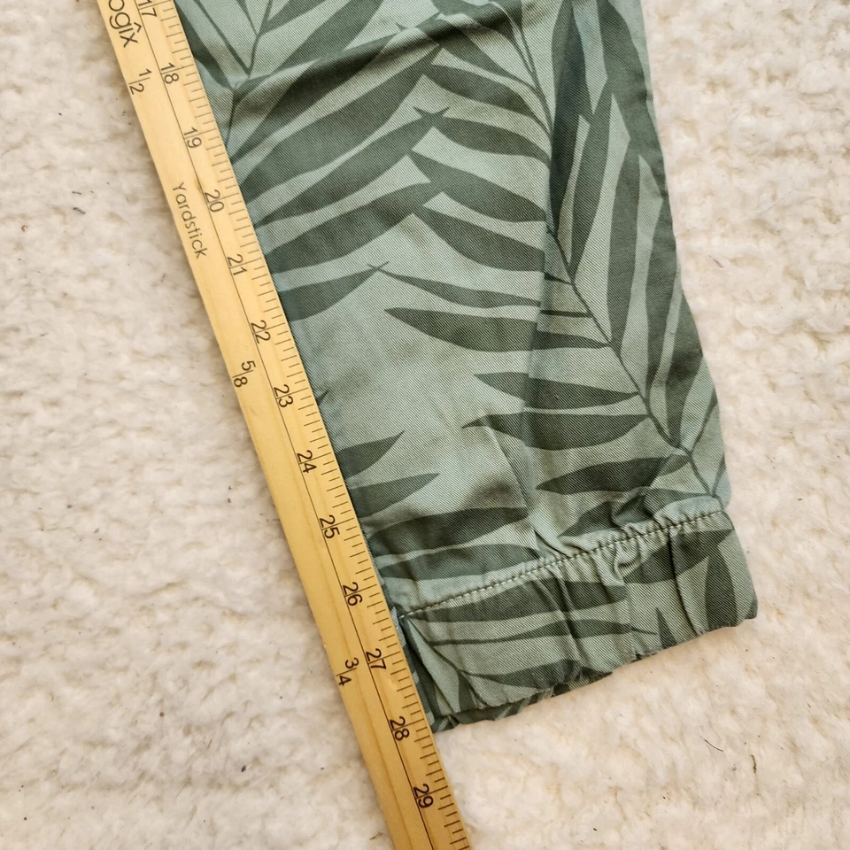 C&C California Jogger Pants 32W 28L Elastic Waist Green Palm Leaf Coastal Beach - Image 2 of 4