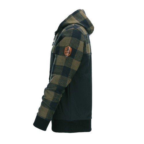Lumbershell Lumberjack Softshell Jacket Olive Red Black Checked Plaid - Picture 5 of 15