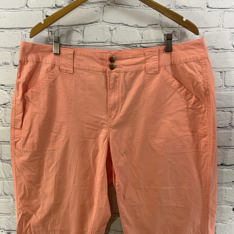 Avenue Slacks Womens Sz 16 Stretch Peach Pink Orange - Image 2 of 4