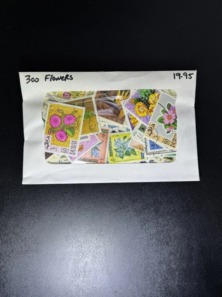 300 Premium World Assortment Used Stamp Collection Featuring Flowers - Image 2 of 3