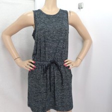 "LOFT" GREEN HEATHERED CASUAL BLOUSON SLEEVELESS KNIT DRESS SIZE: M NWOT