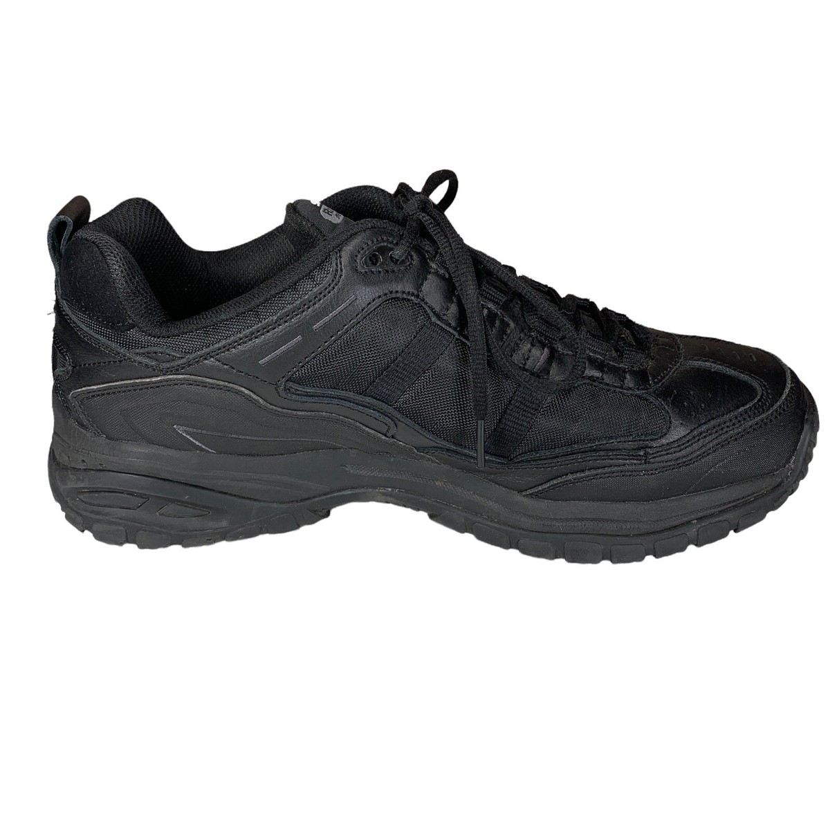 Skechers WORK Men's 12 Relaxed Fit Mavin Shoes Black Slip Resist