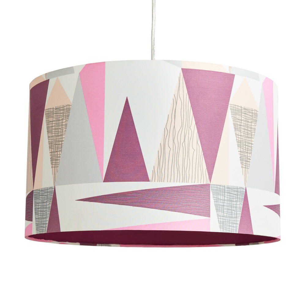 Litecraft Light Shade 40cm Geometric Easy Fit Lampshade - Mauve Clearance