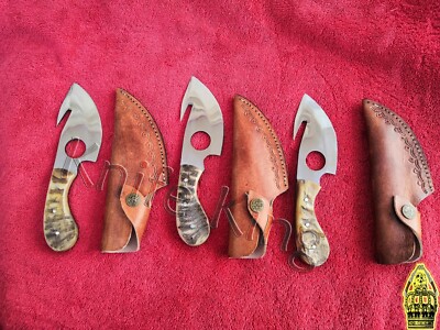 Custom Knife King's Made Outstanding D2 Tool Steel Gut Hook Skinner Knife Set 3