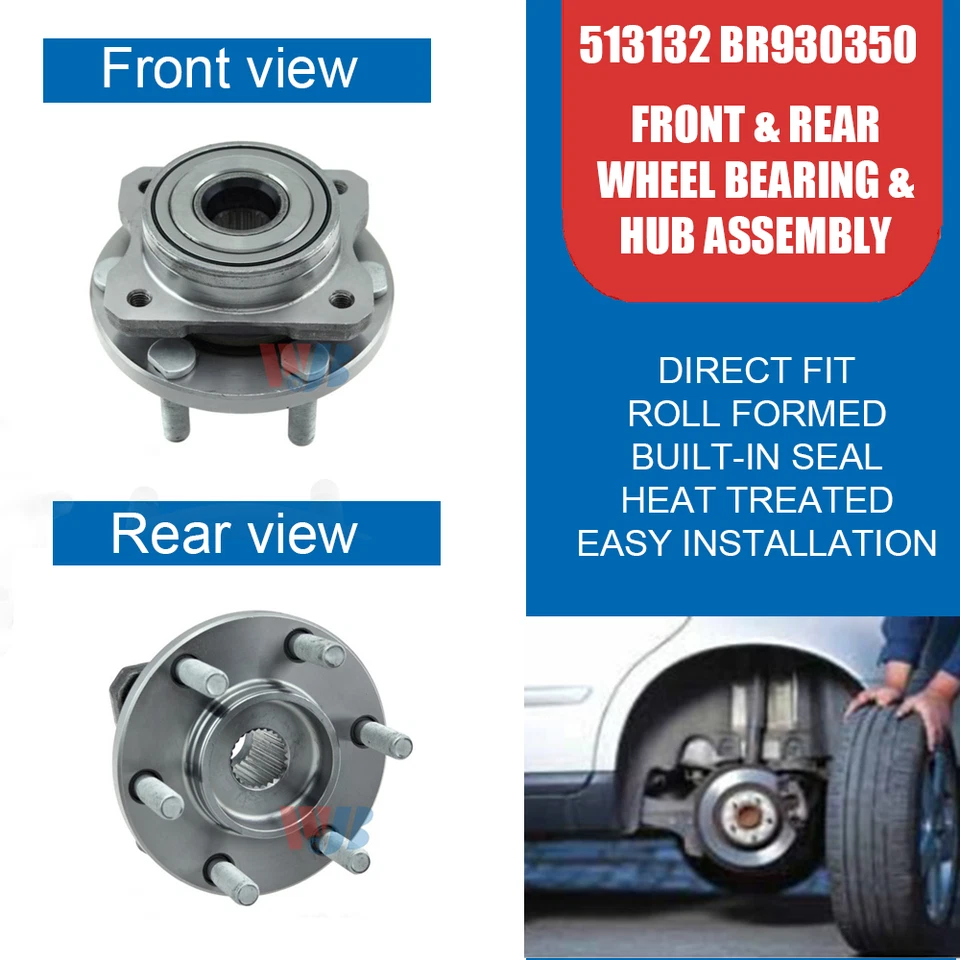 2x Front Rear Wheel Bearing Hub Assembly for Dodge Viper/SRT Viper 513132 - Imagem 2 de 4