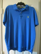 US Polo Assn Luxury Feel Men's Blue Shirt - Short Sleeve Polo Golf Shirt Size XL