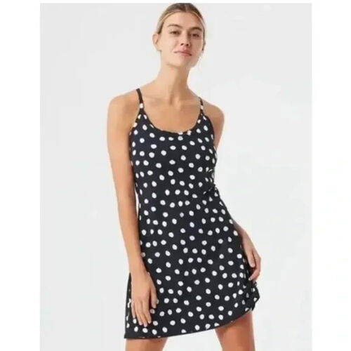 Outdoor Voices The Exercise Dress Black Polka