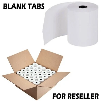 BUYREGISTERROLLS® Reseller Blank Tabs 3 1/8" x 230' 500 ROLLS Thermal Receipt Paper Rolls BPA Free