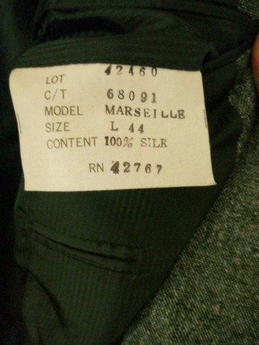 Mens Suit Coat: C&R Clothier Black Speckle 44L - Picture 4 of 5