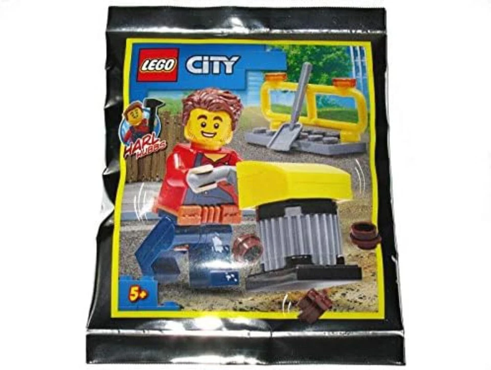LEGO City Construction: минифигурка Харла Хаббса с трамбовщиком - Изображение 3 из 4