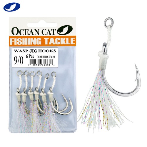 OCEAN CAT Glow Assist Fishing Hooks Jigging Jigs Stainless Steel Circle Hooks - Picture 12 of 12