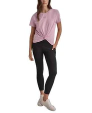 Dkny Sport Women's Cotton Stud Logo Knot-Front T-Shirt , Pink Lavender Choose Sz