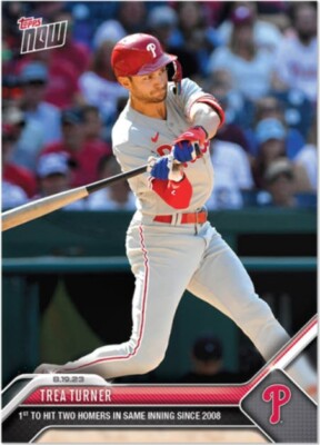 Trea Turner - 2023 MLB TOPPS NOW 729 - Hits 2 Doubles in same Inning