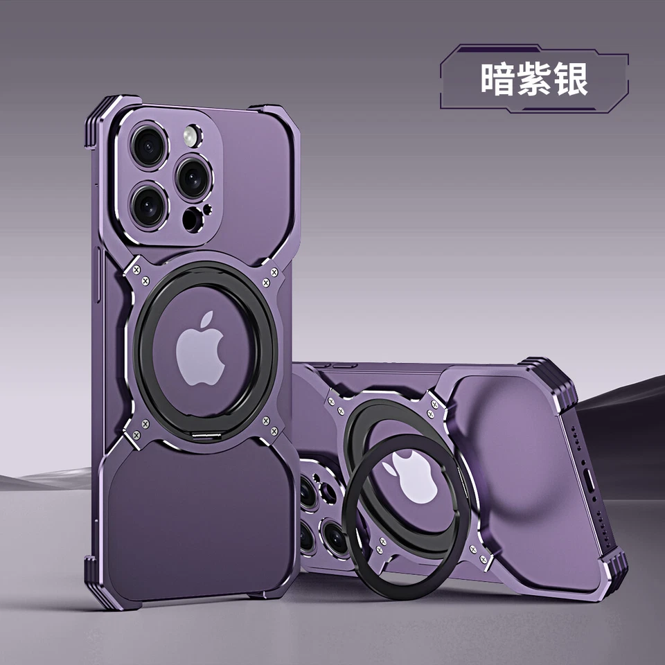 Capa masculina magnética à prova de terremotos metal ultrafina Magsafe suporte 360° para iPhone 13 Pro - Imagem 2 de 4